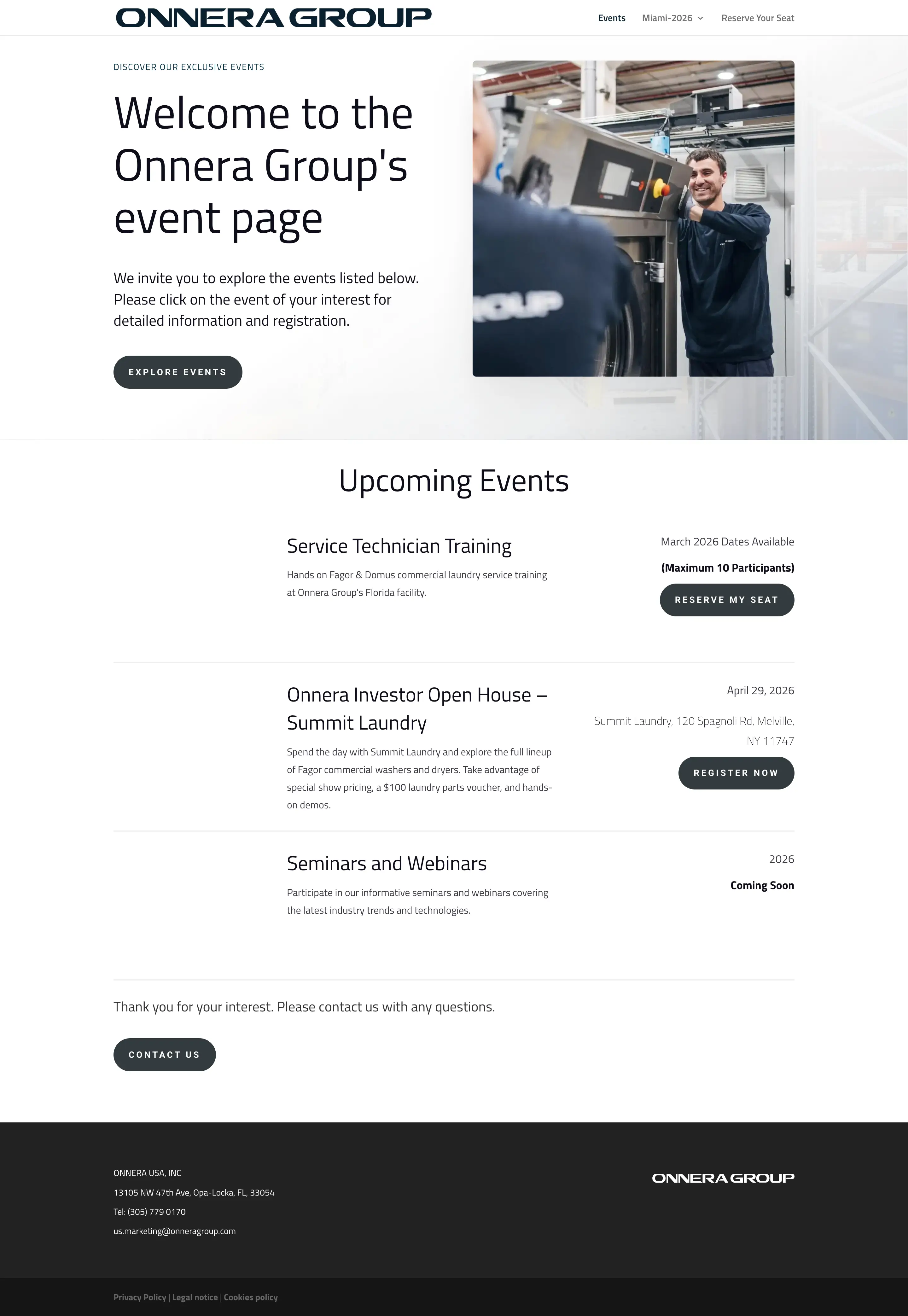 Onnera Group events website
